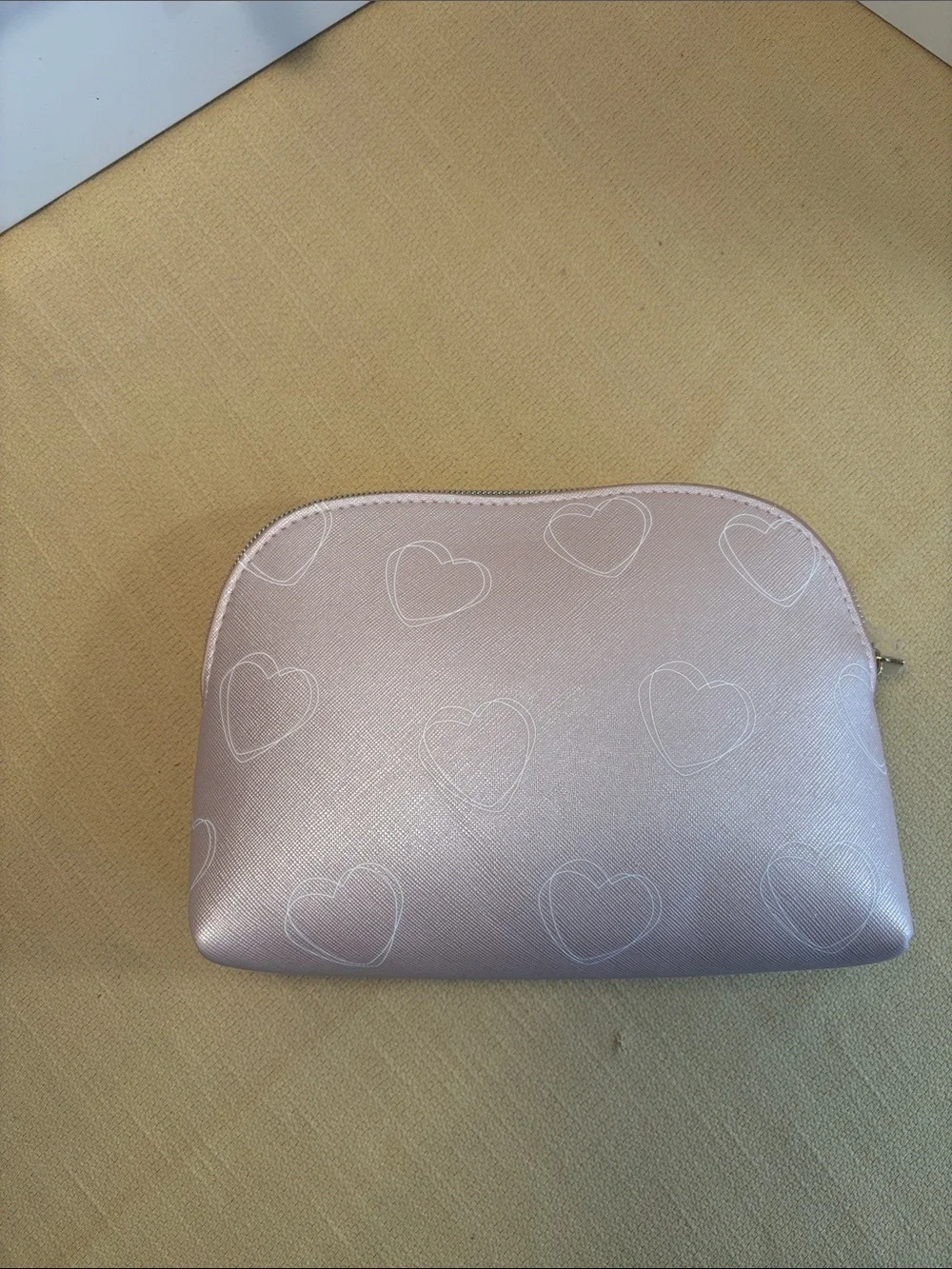 Pandora Pale Pink Hearts Cosmetic Bag Rose Gold Hardware NWOT
